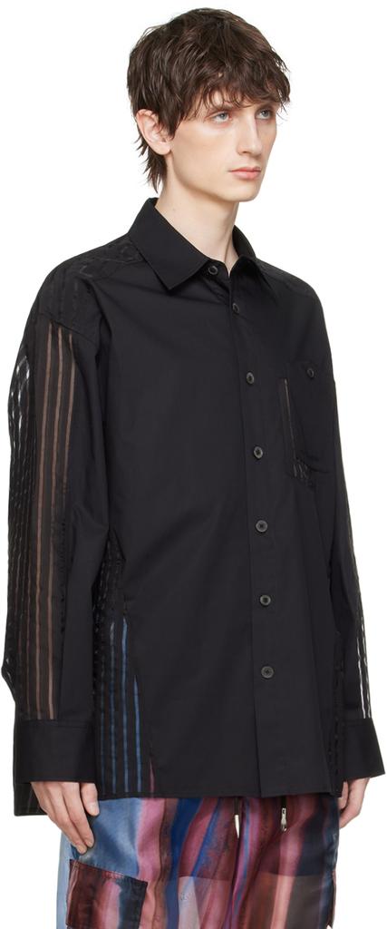 Feng Chen Wang Black Paneled Shirt