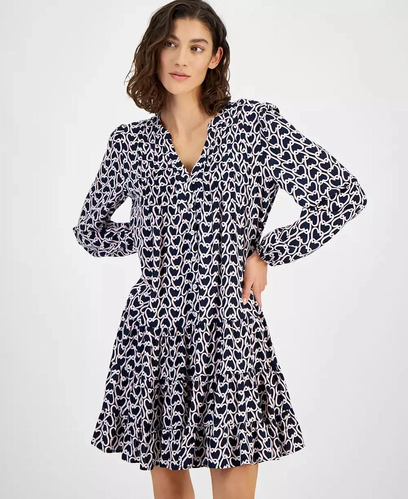 Tommy Hilfiger Women's Heartlock Pintuck Tiered Dress 2