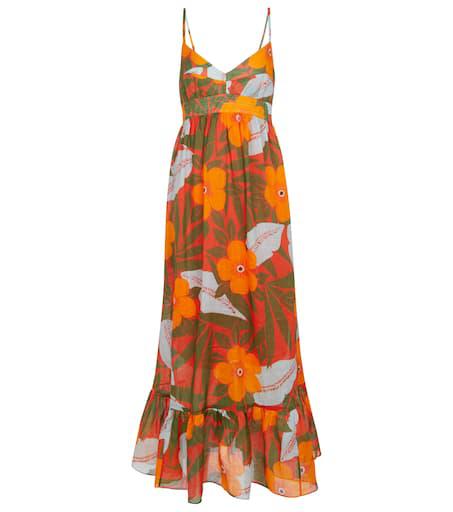 Lee Mathews Oleander floral ramie maxi dress