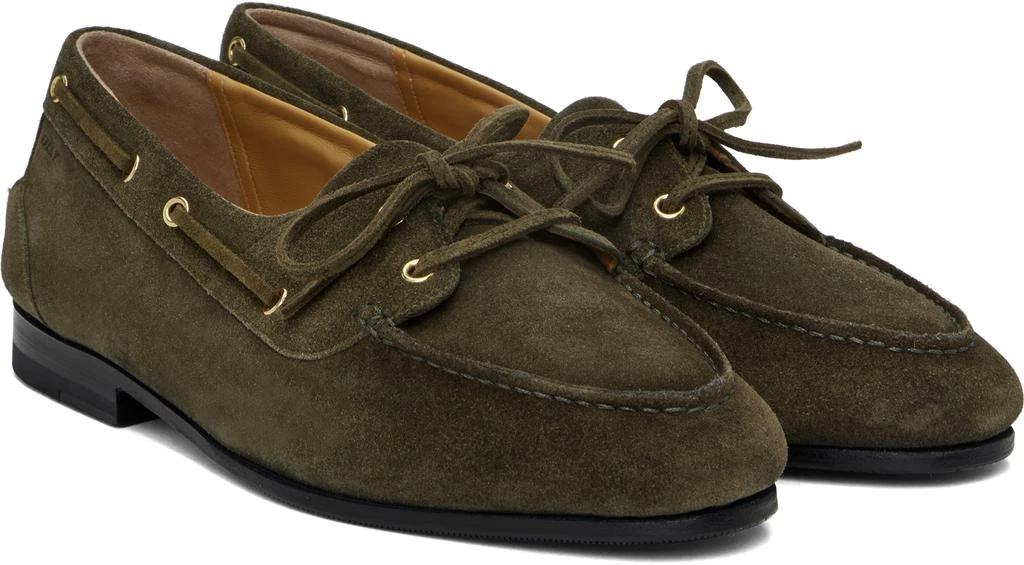 Bally Khaki Plume Boat Shoes 4