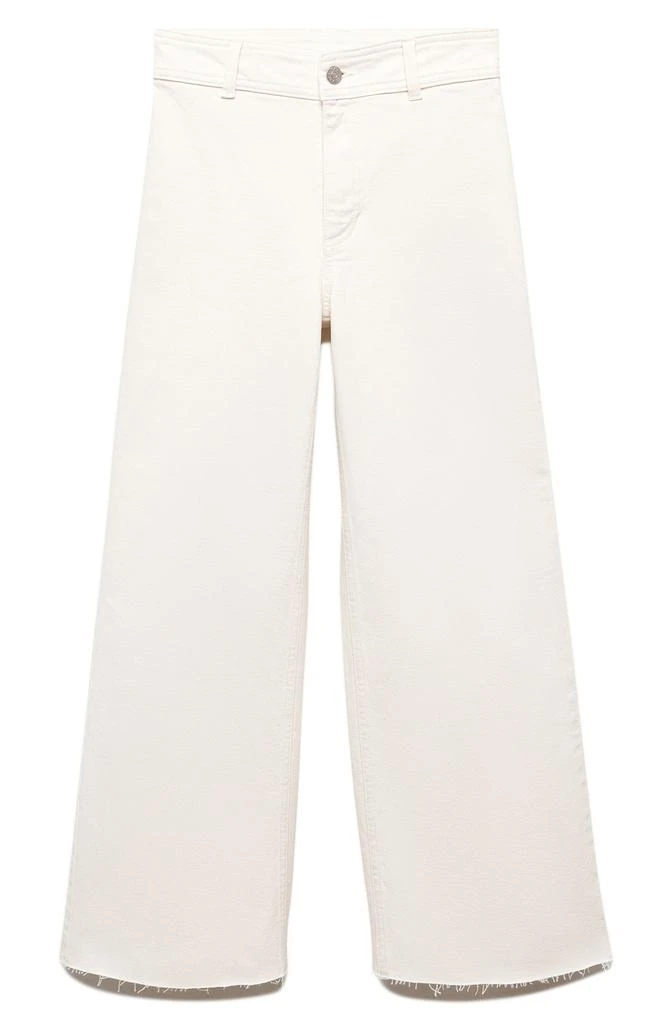 Mango High Waist Raw Hem Culotte Jeans 4