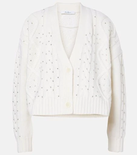 Max Mara Musica cable-knit wool and cashmere cardigan 1