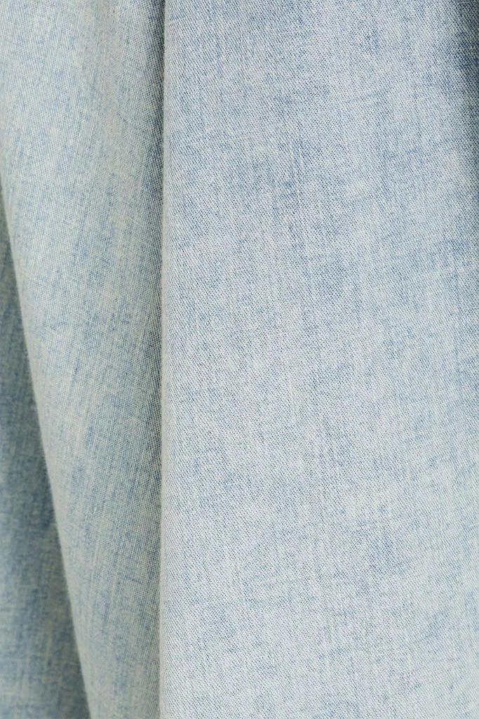 FRAME Faded cotton and linen-blend chambray blouse 4