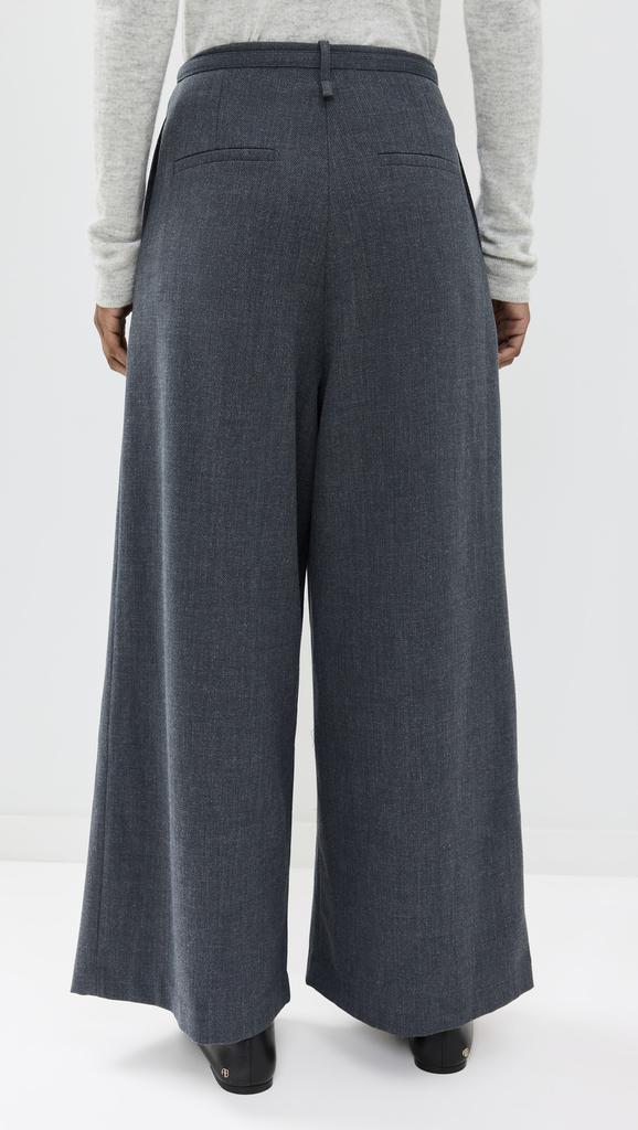 Pixie Market Smoking Belted Grey Wide Leg Pants