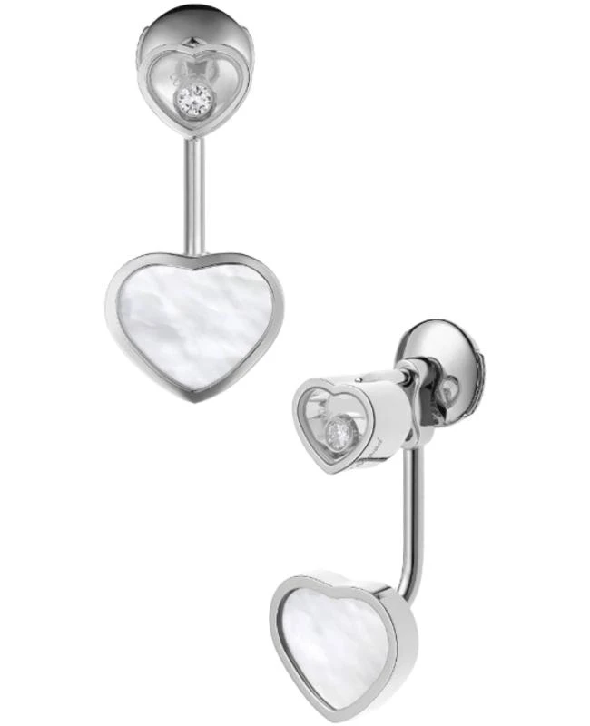 Chopard Chopard Happy Hearts 18K White Gold, Diamond and Mother of Pearl Women's Earrings 83A082-1301 1