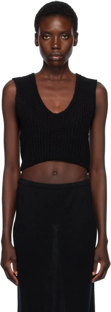LAUREN MANOOGIAN Black Rack Shell Tank Top 1
