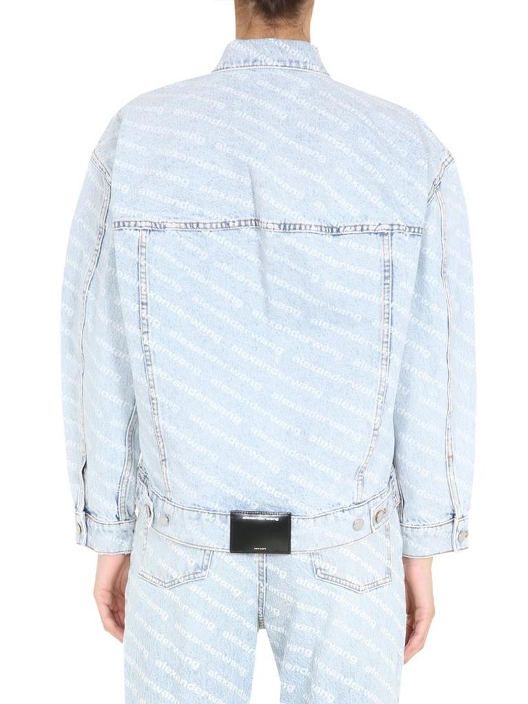 Alexander Wang Alexander Wang Allover Logo Printed Denim Jacket