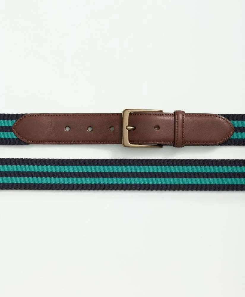 Brooks Brothers Webbed Cotton Belt With Brass-Tone Buckle 2