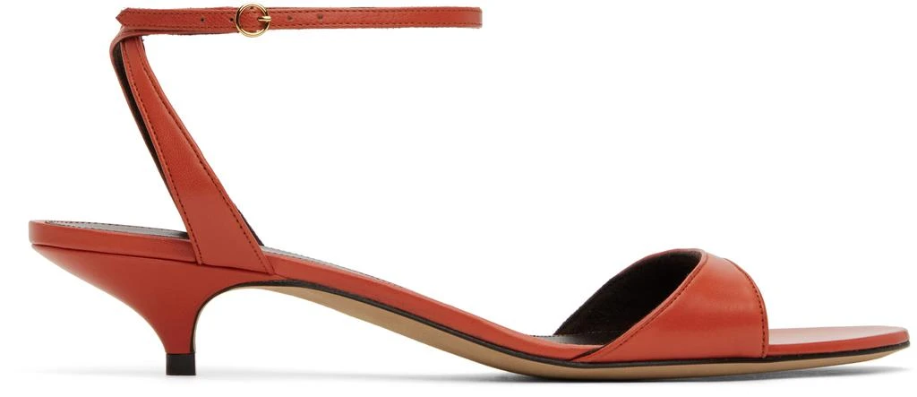 The Row Orange Vika Ankle Strap Kitten Heeled Sandals 1