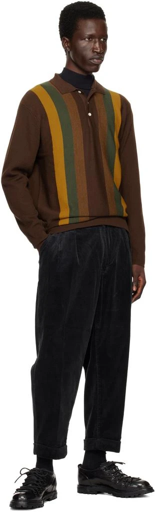 BEAMS PLUS Black 2 Pleats Corduroy Trousers 4