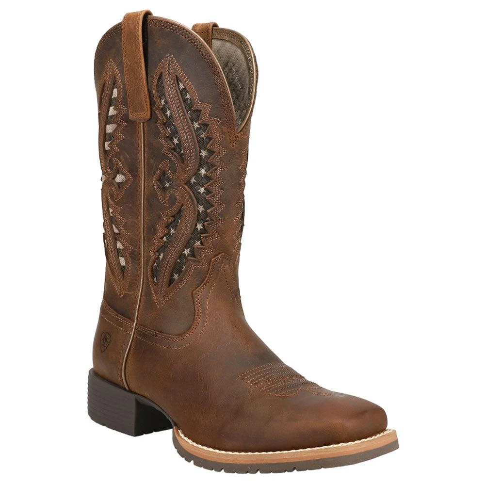 Ariat Hybrid Rancher VentTek 360 Tooled Inlay Square Toe Cowboy Boot 2