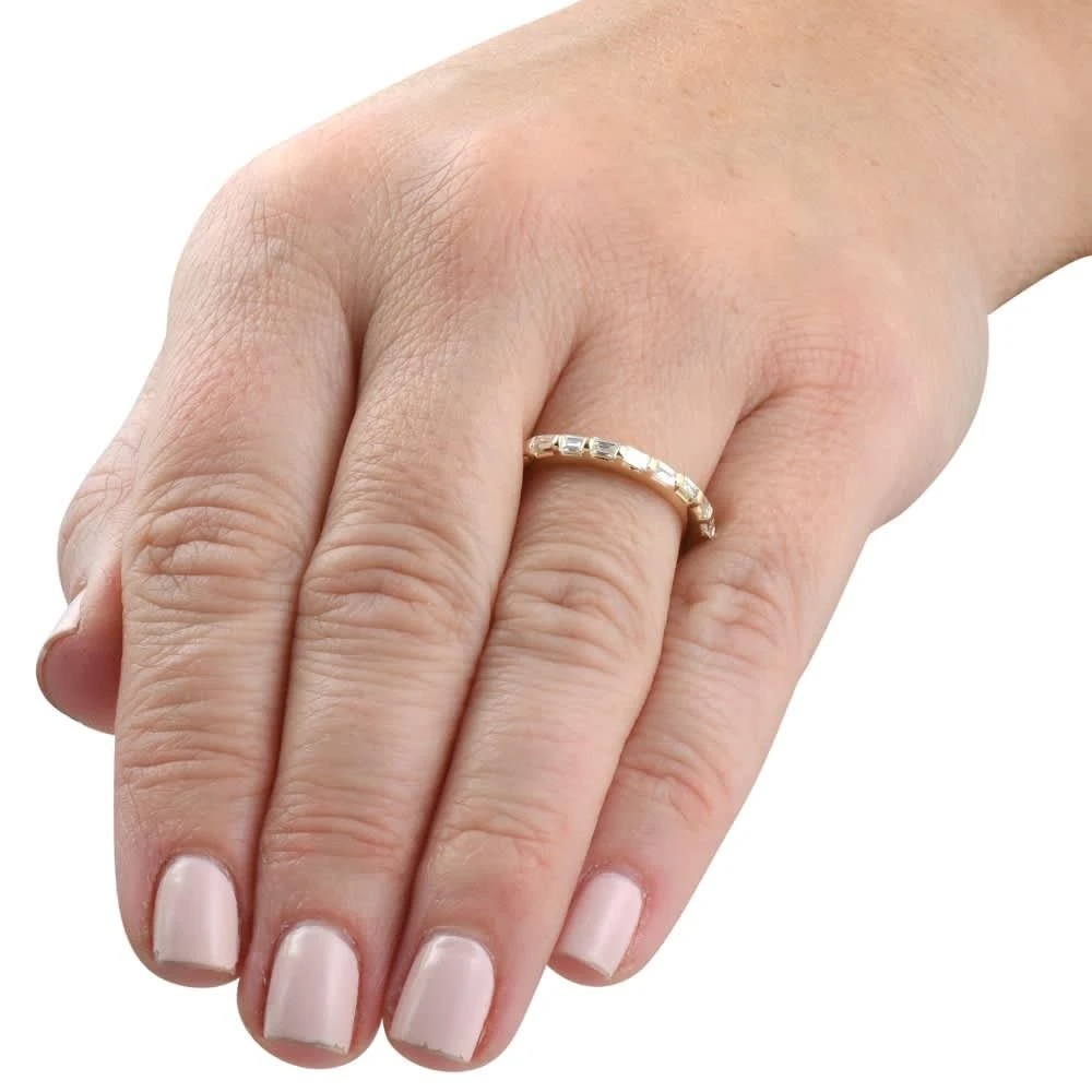 Pompeii3 1/3Ct Baguette Cut Wedding Ring Anniversary Band 14k Gold Lab Grown 3