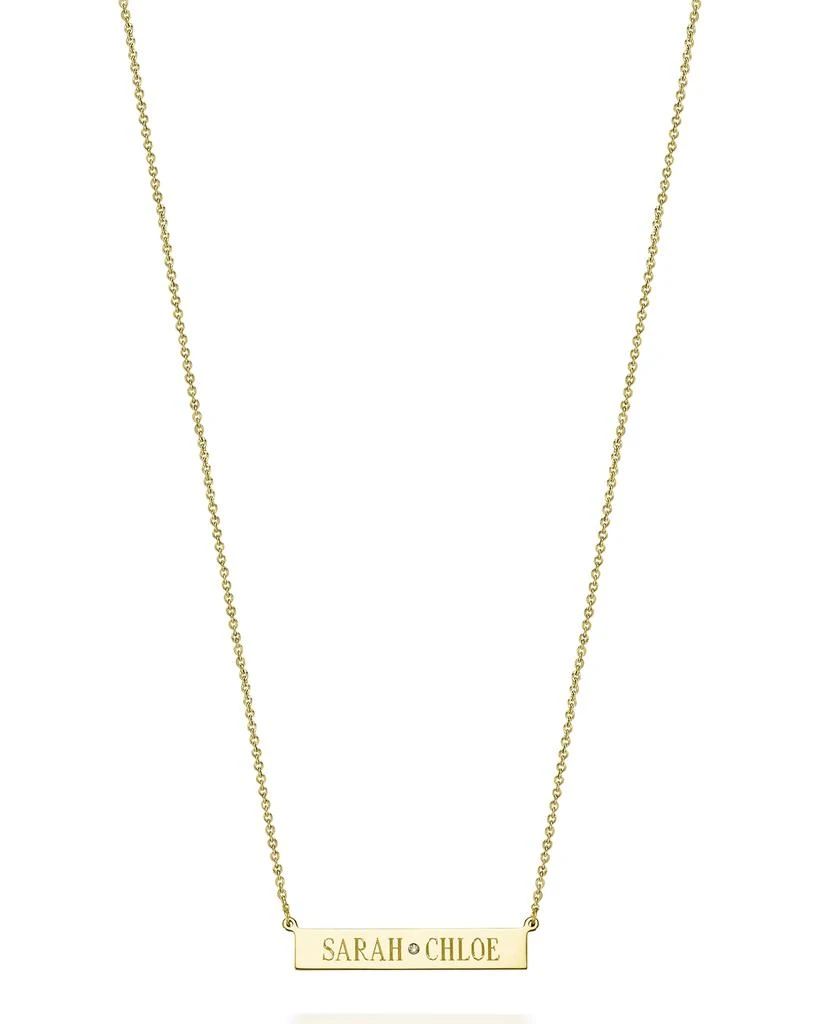 Sarah Chloe Leigh 14K Gold ID Center Diamond Necklace 1