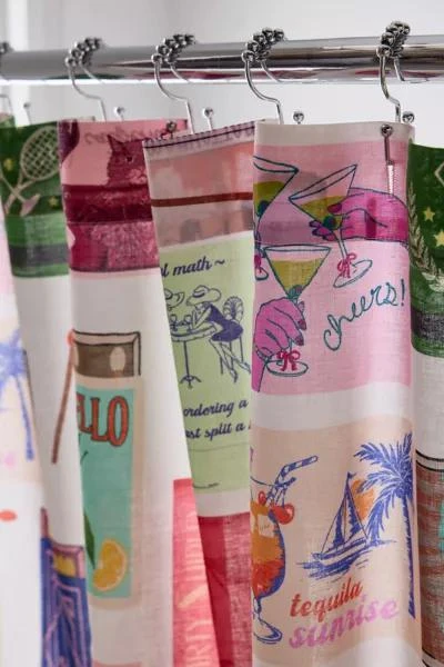 Urban Outfitters Matchbox Patterned Shower Curtain 3