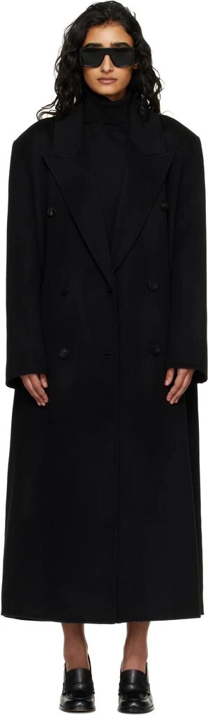 The Frankie Shop Black Gaia Double Breasted Coat