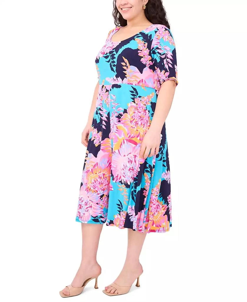 MSK Plus Size Printed Jersey Scoop-Neck Midi Dress 3