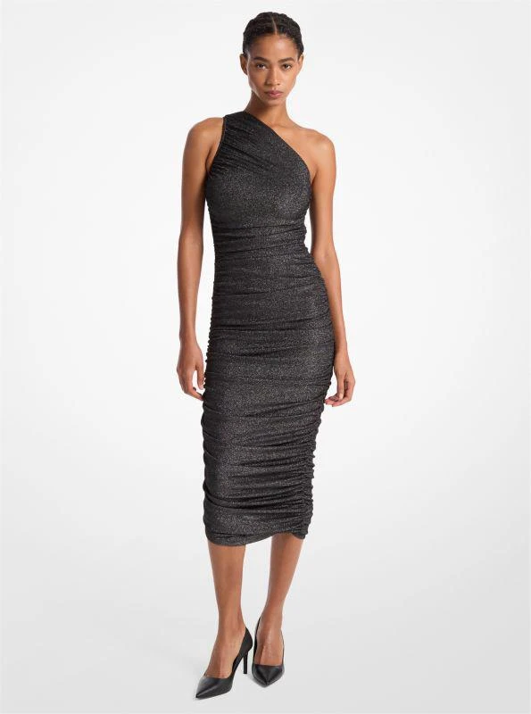 Michael Kors Metallic Nylon Blend One-Shoulder Dress 1