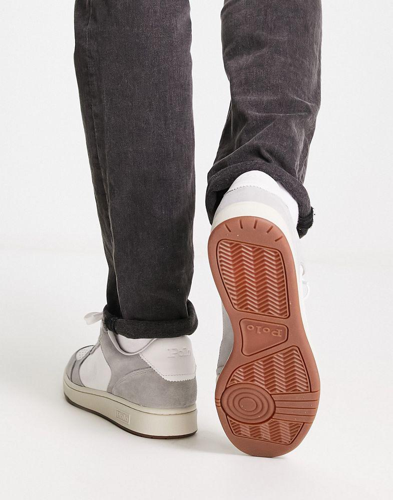 Polo Ralph Lauren Polo Ralph Lauren court lux trainer in grey suede with gum sole and pony logo