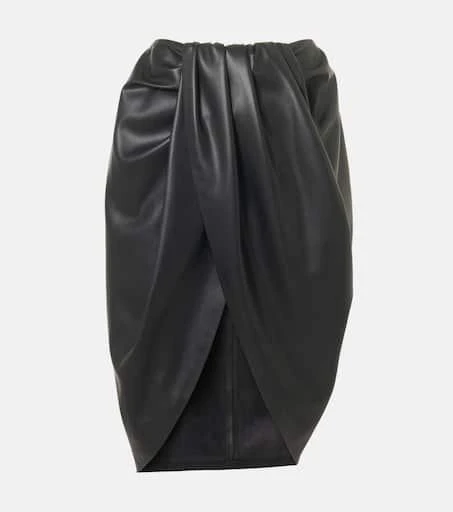 Stella McCartney Draped faux leather midi skirt 1