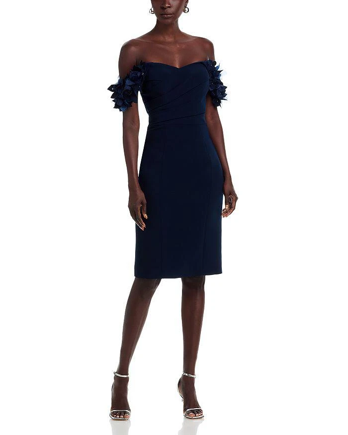 Eliza J Spaghetti Strap Slip Dress with Beaded Twist Overlay - Black - 14