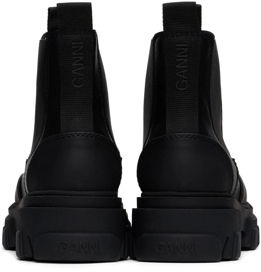 Ganni Black Stitch Cleated Low Chelsea Boots 2