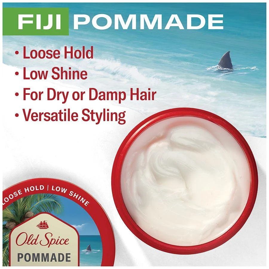 Old Spice Hair Styling Pomade for Men, Loose Hold, Low Shine Fiji¿s coconut and tropical wood scent 3