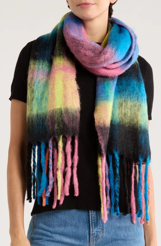 BCBG Plaid Blanket Wrap Scarf 1