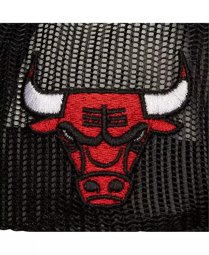 Mitchell & Ness Men's Black Chicago Bulls Script Sidepatch Trucker Adjustable Hat 3