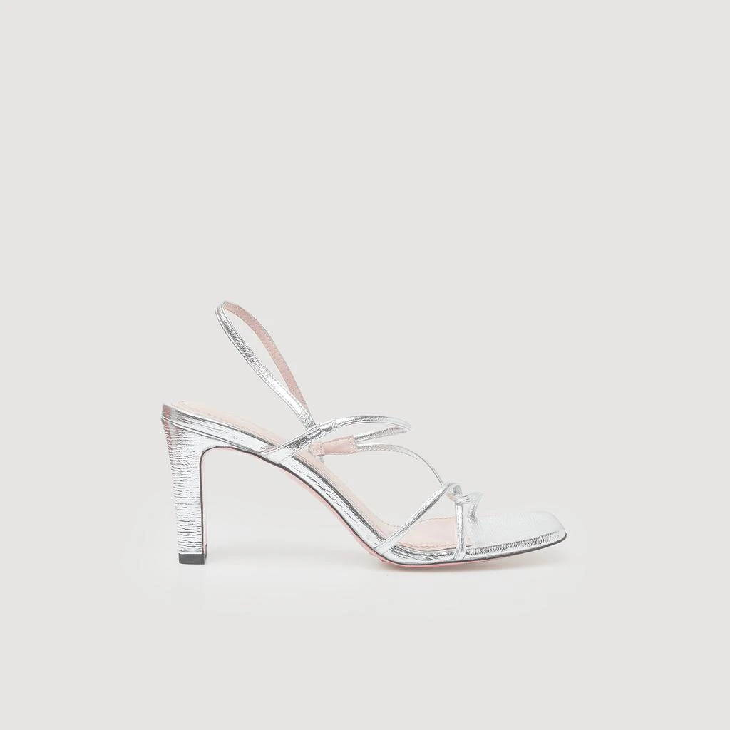 Sandro Metallic leather sandals 1