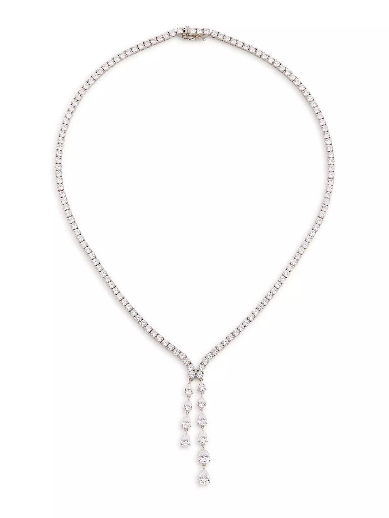 Adriana Orsini Willow Rhodium-Plated & Cubic Zirconia Y Necklace 1