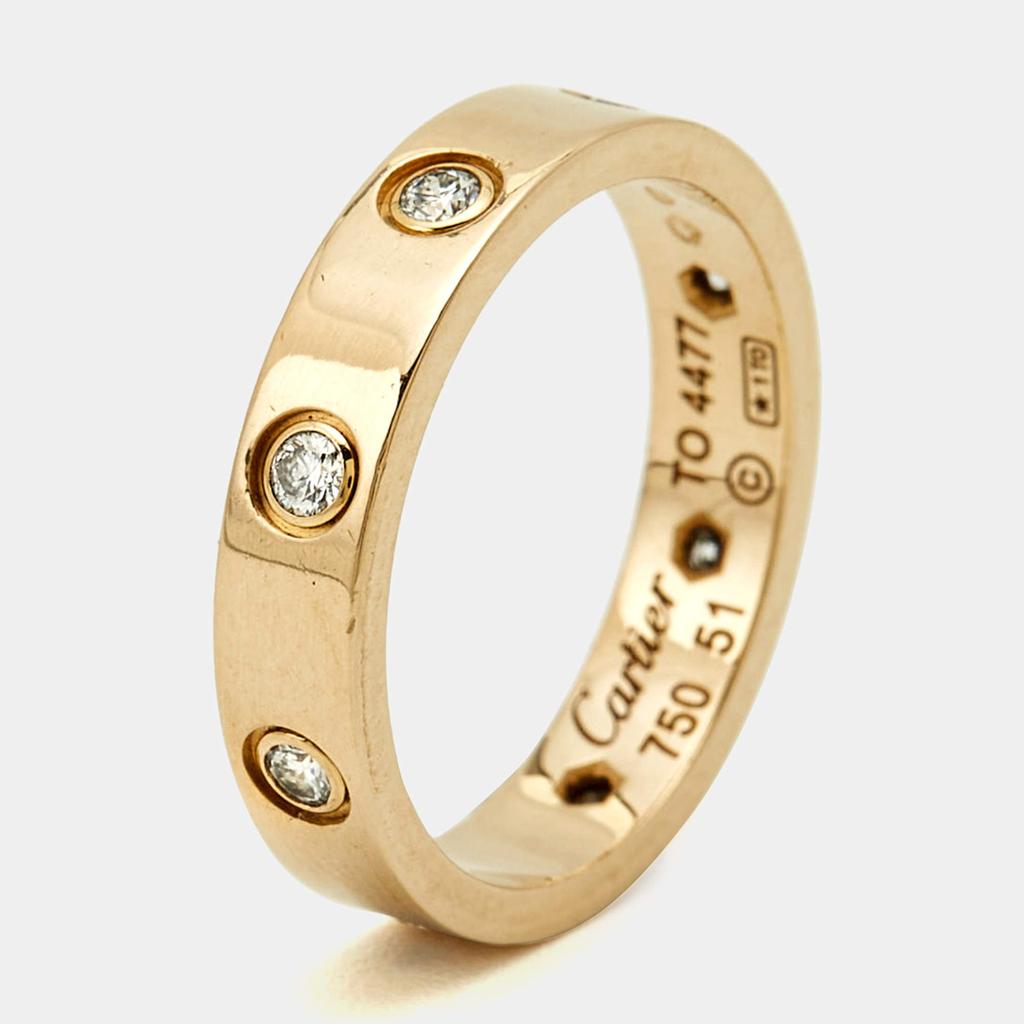 Cartier Cartier Love 8 Diamond 18k Yellow Gold Small Model Wedding Band Ring 51