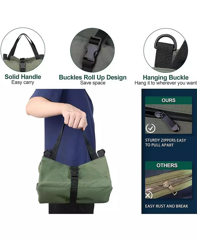 XDOVET Tool Bag Roll Up,Heavt Duty Tool Organizer Portable Tool Storage Bags Waterproof Oxford Cloth-Zipper Pouch for Men Mechanic, Electricians, Repairman 5