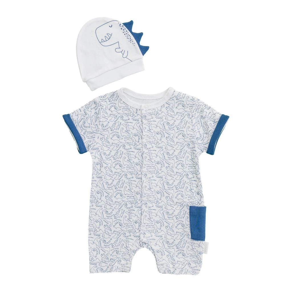 Andy Wawa White Ptera Dino Print Babysuit & Beanie 2