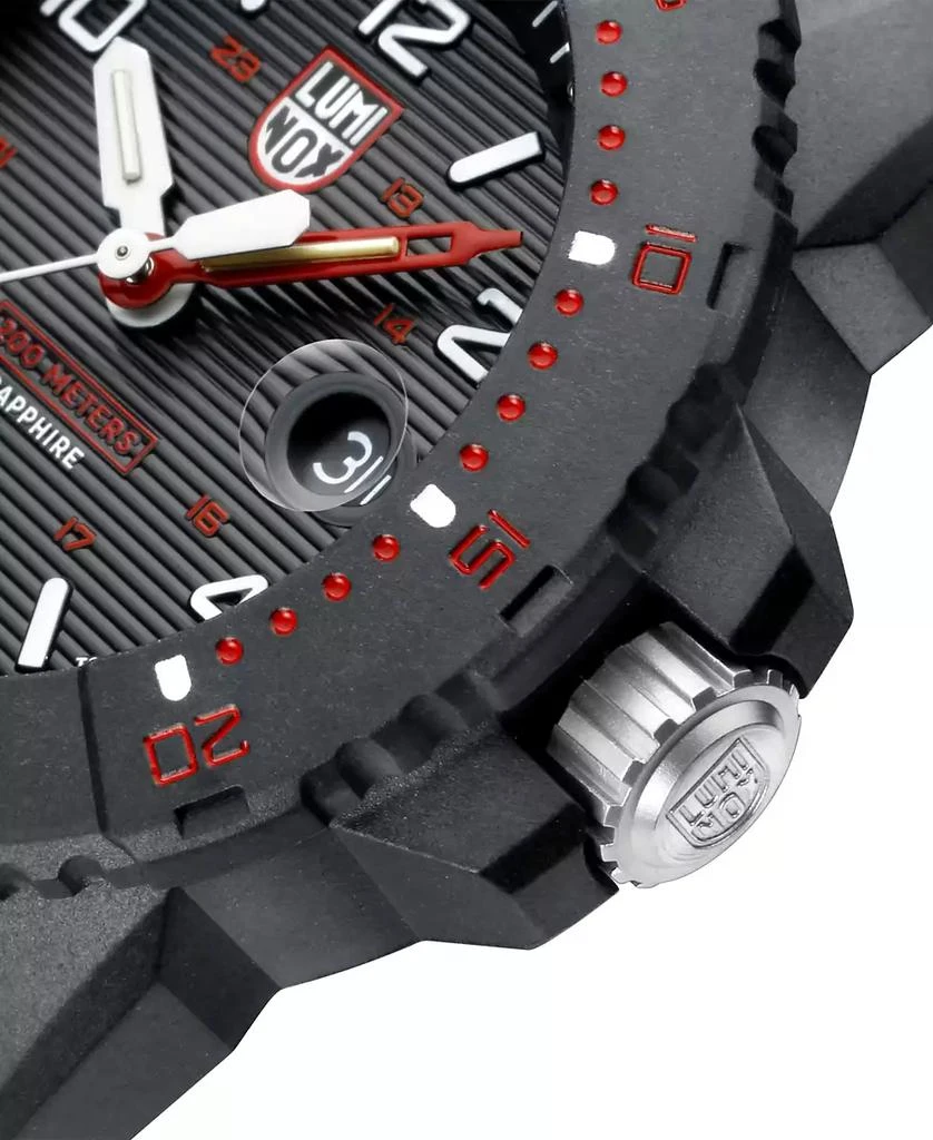 Luminox Men's Swiss Navy Seal Magnifying Glass Dive Black Rubber Strap Watch 45mm 2
