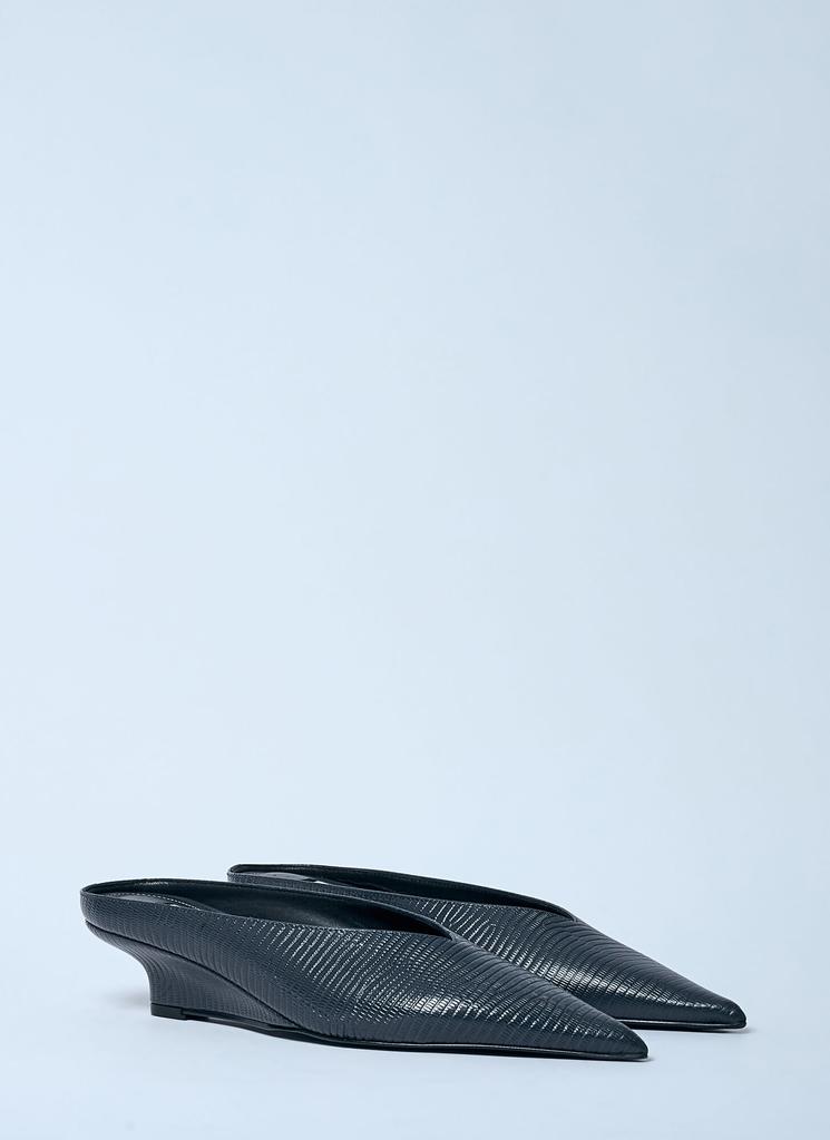 Totême Sharp Lizard-Embossed Wedge Mules