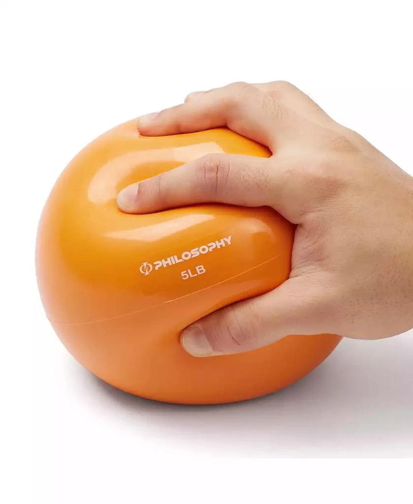 Philosophy Gym Toning Ball, 5 LB, Orange - Soft Weighted Mini Medicine Ball 6