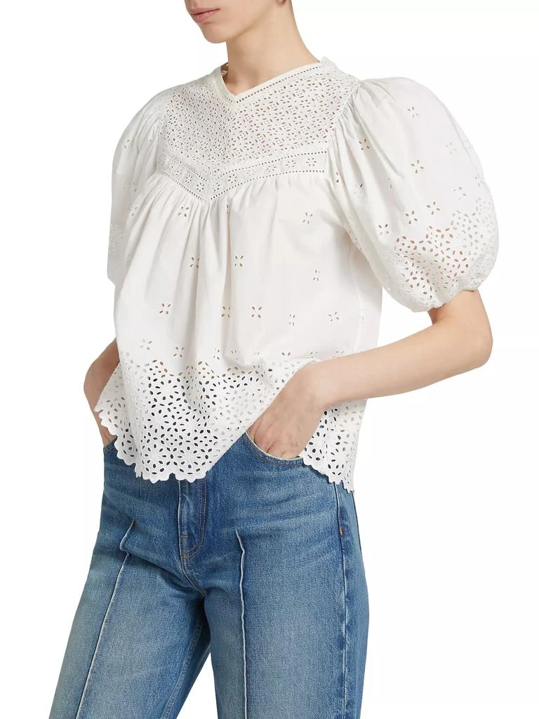 Ulla Johnson Aviana Cotton Eyelet Flowy Top 4