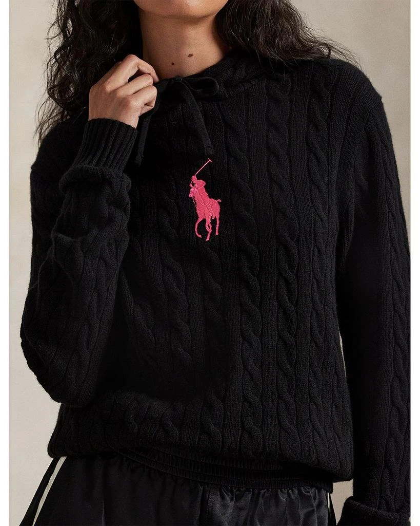 Ralph Lauren Unisex Pink Pony Cable Knit Hoodie 5