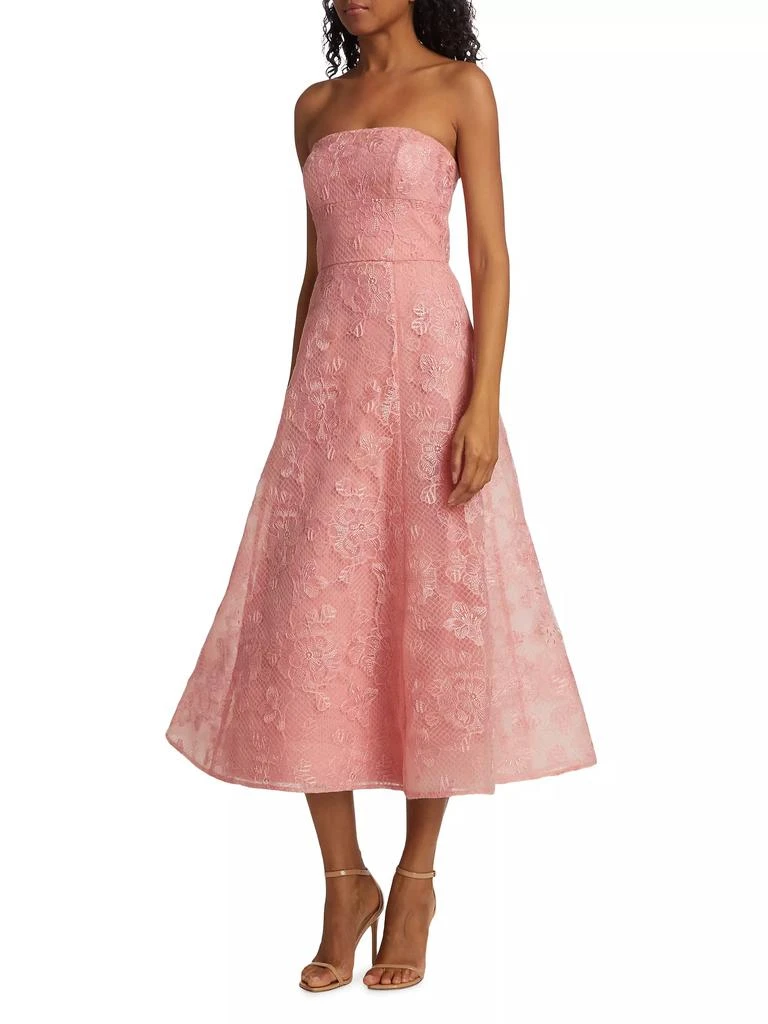 Monique Lhuillier Louisa Lace Strapless Cocktail Dress 4