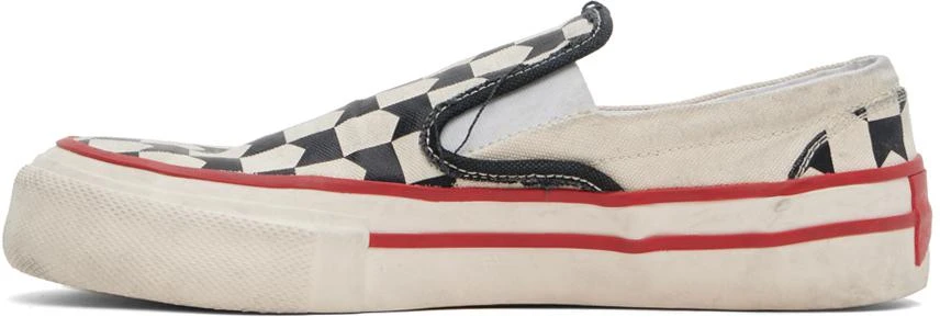 Rhude Off-White & Black Checkered Sneakers 3