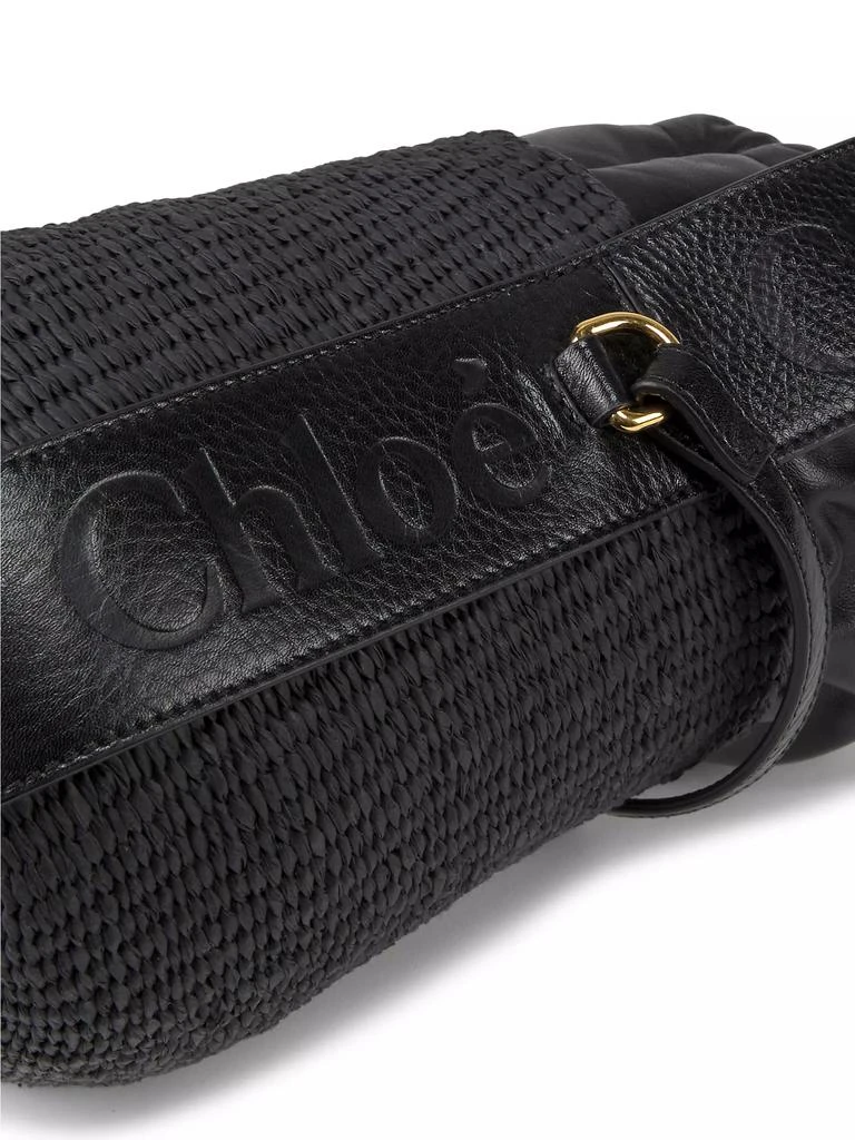 Chloé Small Woody Basket Leather-Trimmed Tote Bag 6