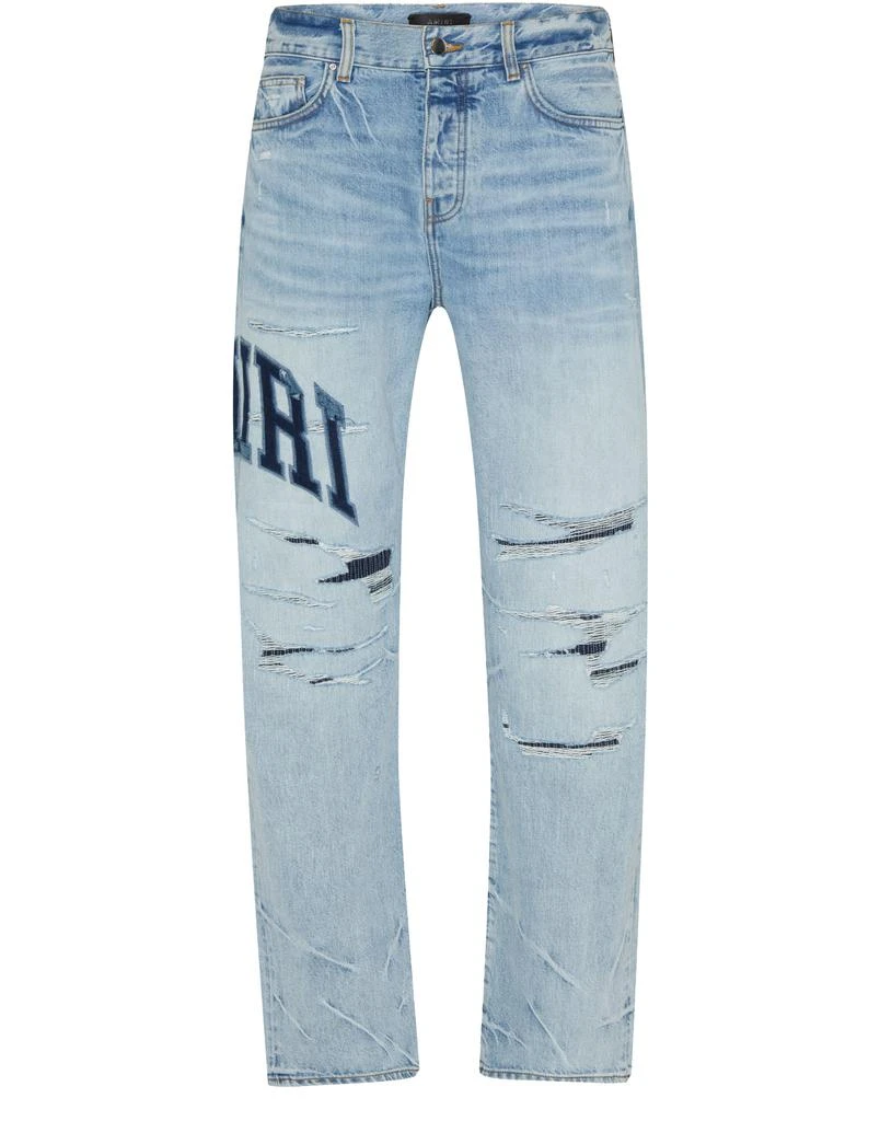 AMIRI Varsity logo repair straight jeans 2