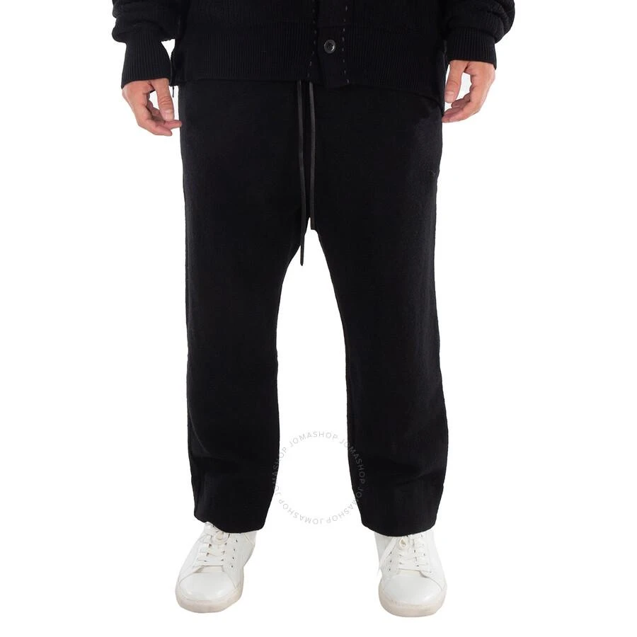 Viridi-Anne Men's Black Fulling Wide Cropped Trousers 1