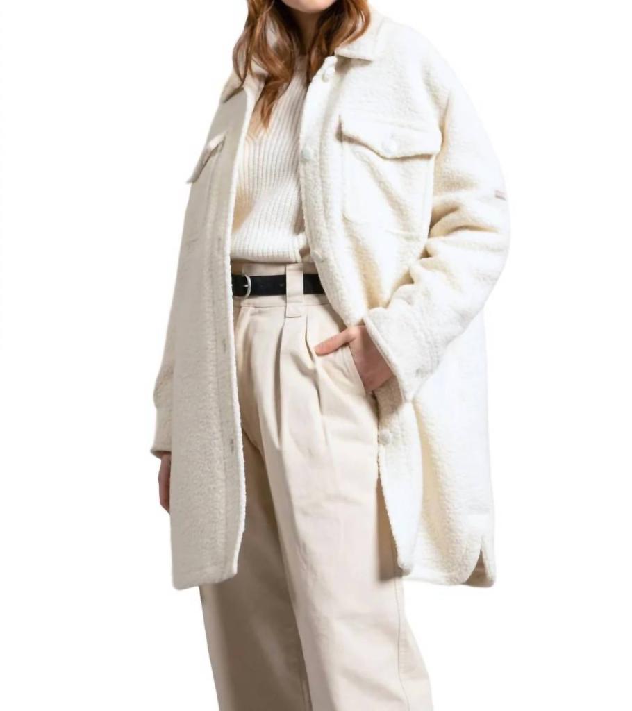 Saint James Loelia Coat In Winter White