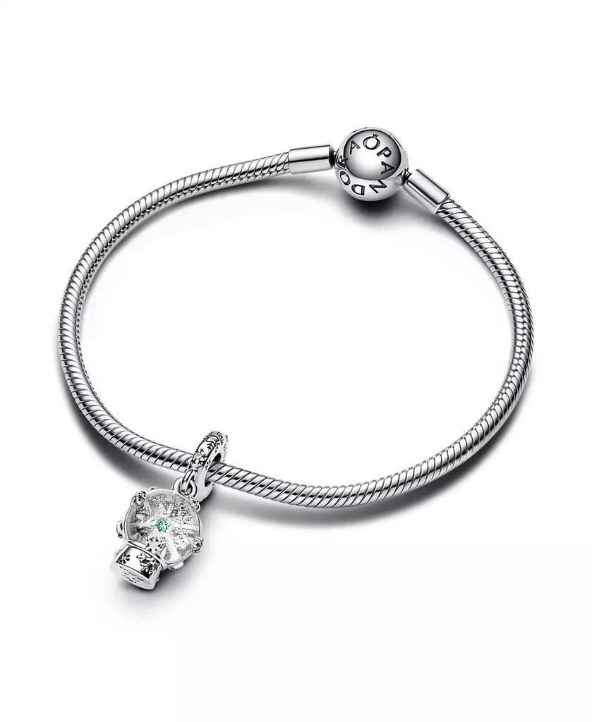 PANDORA Cubic Zirconia Snowflake Snow Globe Dangle Charm 3