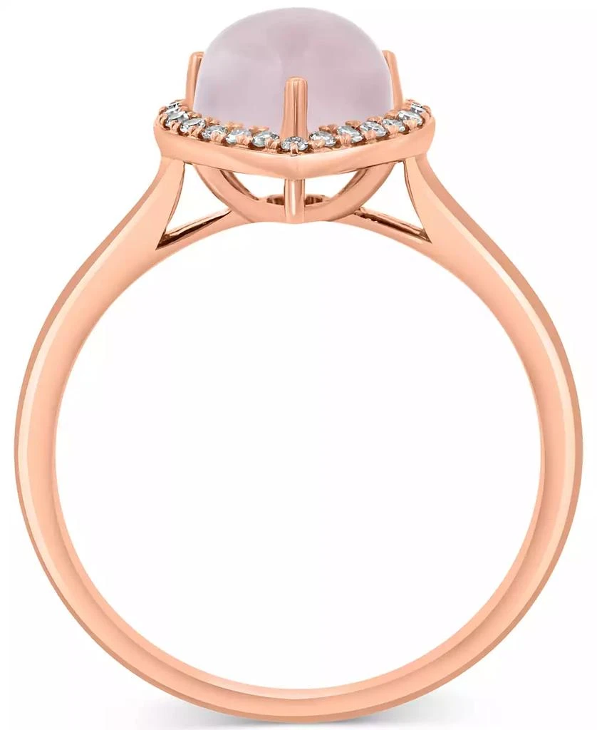 Effy EFFY® Rose Quartz (1-5/8 ct. t.w.) 
Diamond (1/10 ct. t.w.) Heart Halo Ring in 14k Rose Gold 4