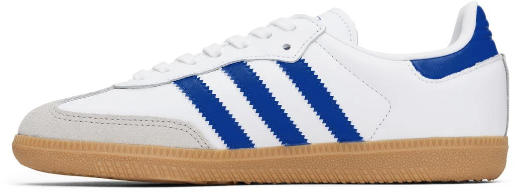Adidas Big Kids White & Blue Samba OG Sneakers 3
