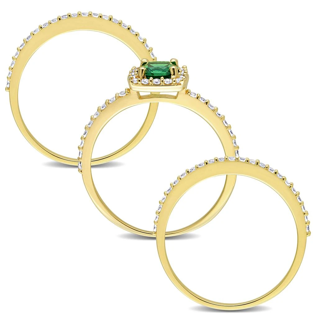 Mimi
Max 1 1/2ct TGW Created Emerald and Created White Sapphire Bridal Three-Ring Set in Yellow Silver 6