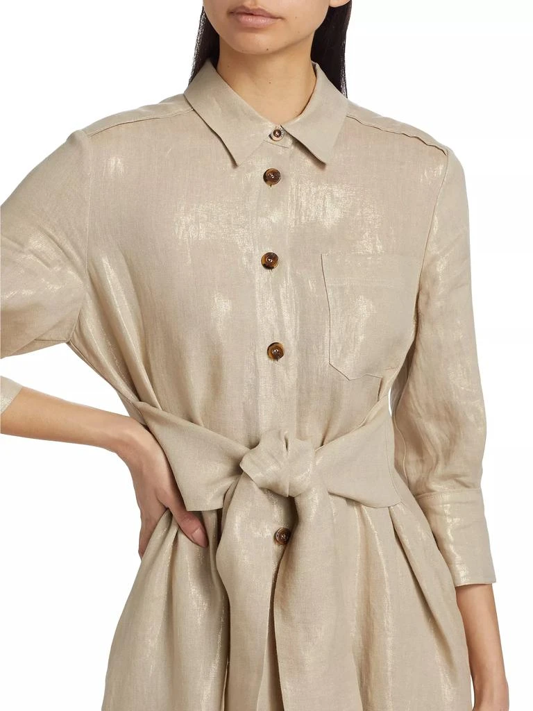 Marella Balia Laminated Linen Shirtdress 6