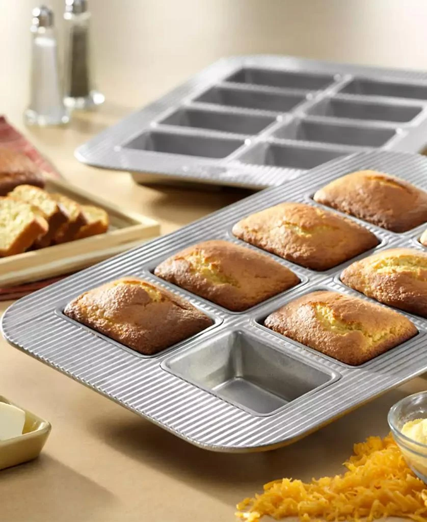 USA Pan Non-Stick Aluminum 8-Well 15" x 11" Mini Loaf Pan 3